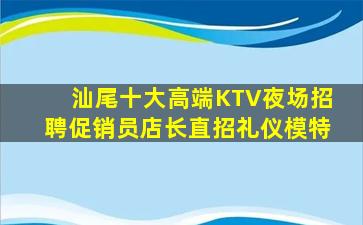 汕尾十大高端KTV夜场招聘促销员店长直招礼仪模特